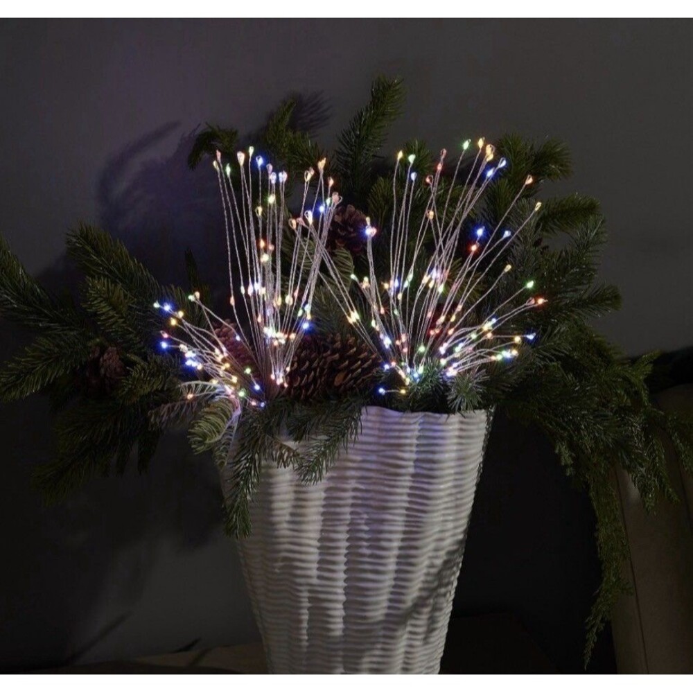 Bethlehem Lights Silver Wire Starbursts (2-Pack) with Remote - Holiday Multi